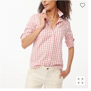 J. Crew Rose/Ivory Gingham Cotton Shirt